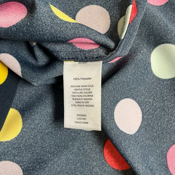 Halogen x Atlantic-Pacific Multicolor Polka Dot Button-Up Blouse Size Small NWOT - Picture 5 of 10